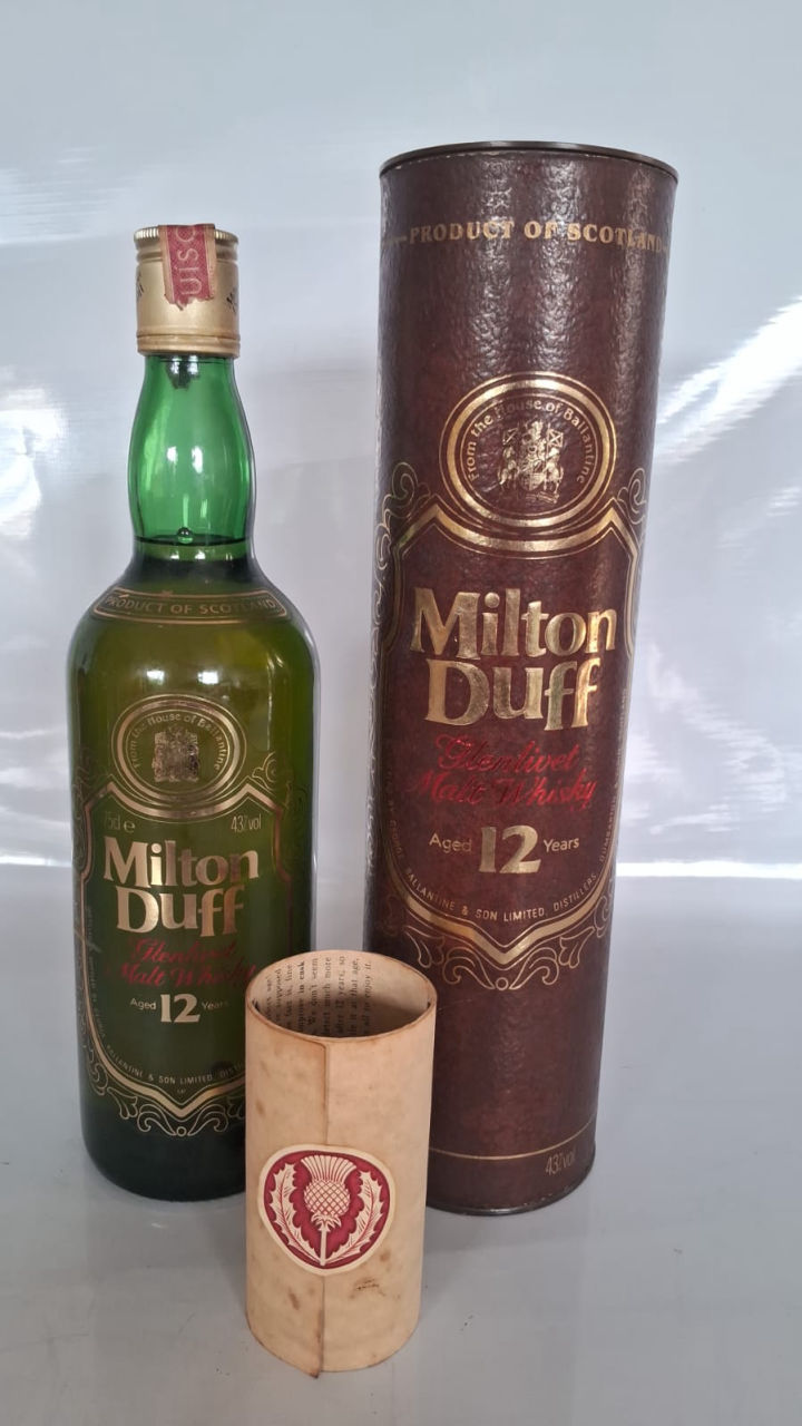 WHISKY, MILTON DUFF 12 ANOS, 750 ML - DESAPEGA LEILÕES