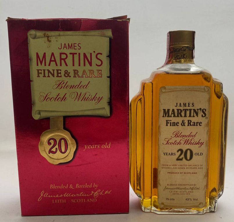 WHISKY , JAMES MARTIN'S, 20 ANOS, 750 ML, LACRADA - DESAPEGA LEILÕES